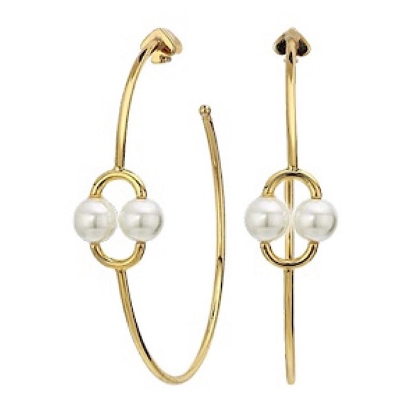 KATE SPADE • Nouveau Pearl Large Hoop Earrings - Picture 4 of 6